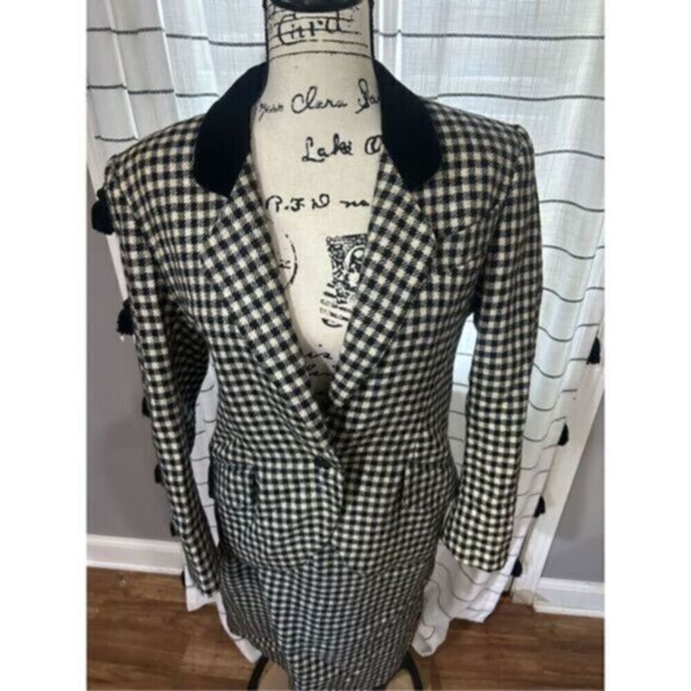 Vintage Patrizia Valotti Made in Italy Houndstooth Skirt Suit – Size 46